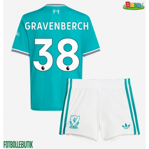 Liverpool Ryan Gravenberch #38 Tredjeställ Barn 2025-26 Kortärmad (+ Korta byxor)